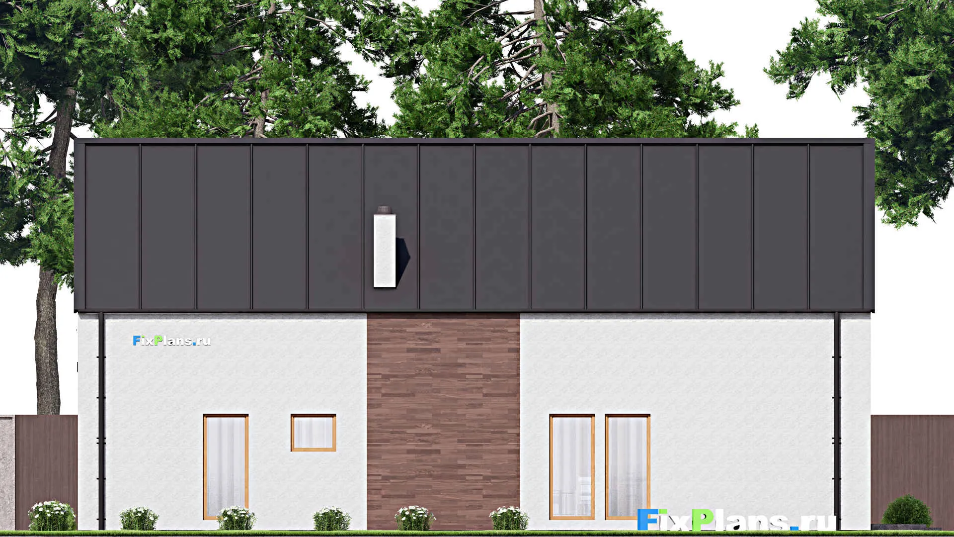 F-16064 - Проект дома с мансардой 10 на 17, площадью 170 м² с террасой и 3 спальнями