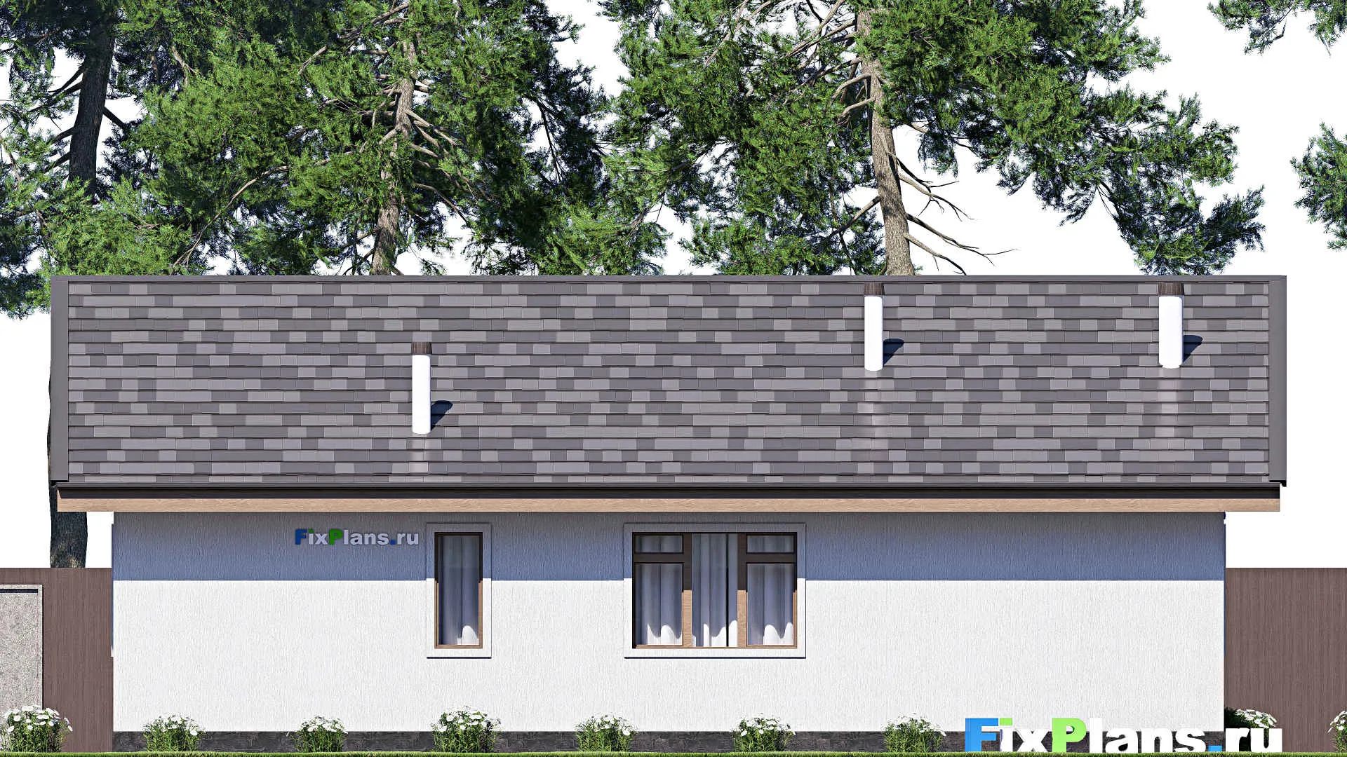 F-19160 - План одноэтажного дома 11 на 14, площадью 120 м² с 3 спальнями