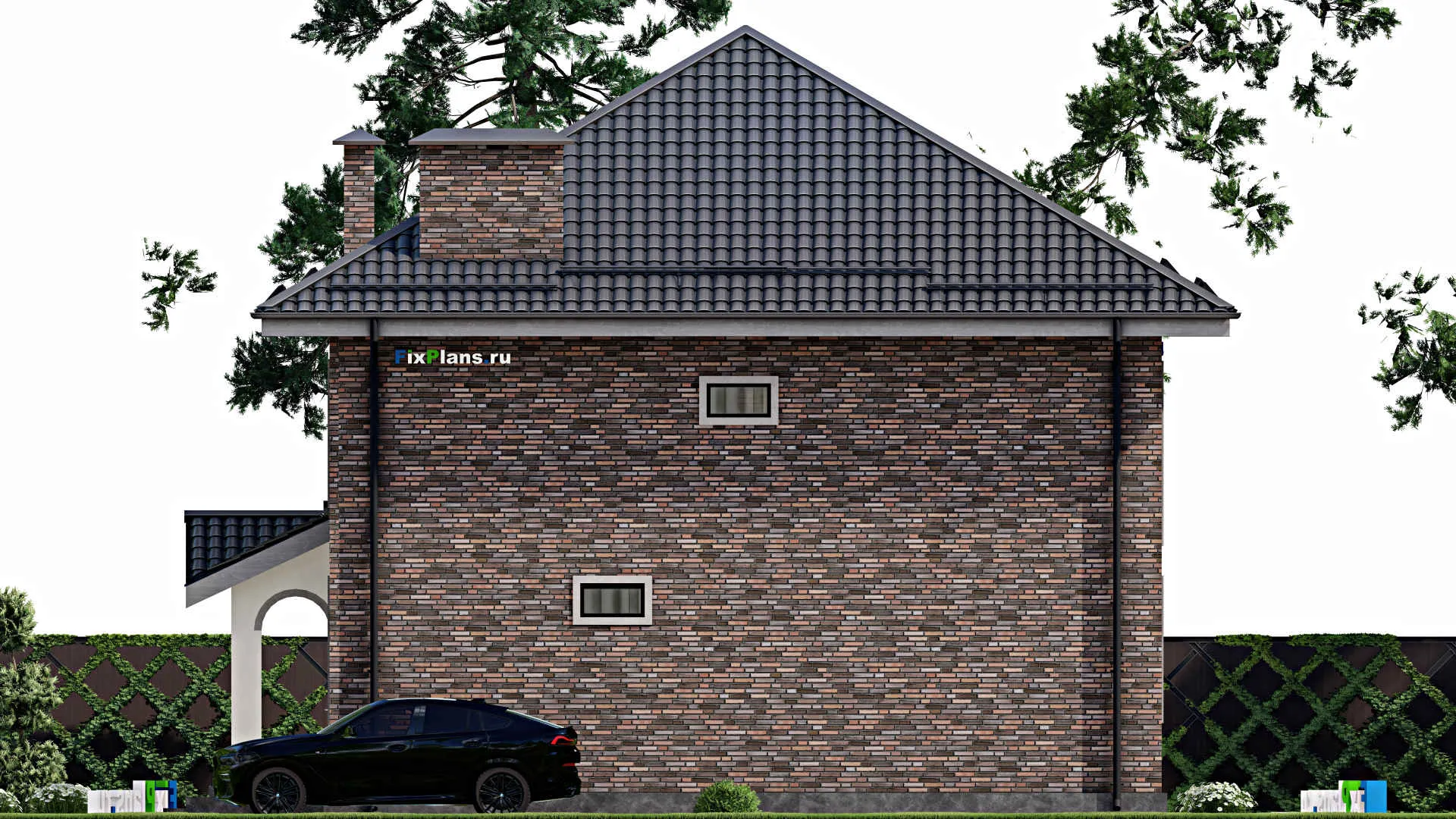 F-4949 - Проект двухэтажного дома 11 на 13, площадью 190 м² с террасой и 3 спальнями