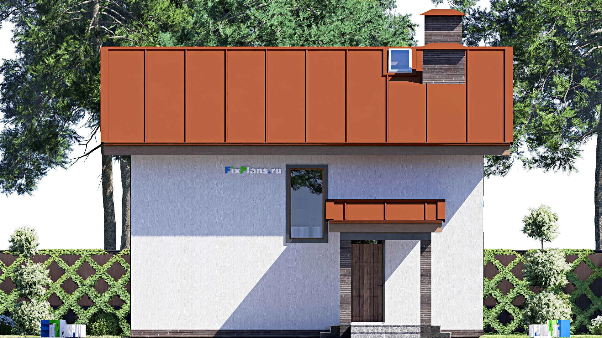 F-19502 - Планы дома с мансардой 10 на 14, площадью 160 м² с террасой, балконом и 4 спальнями