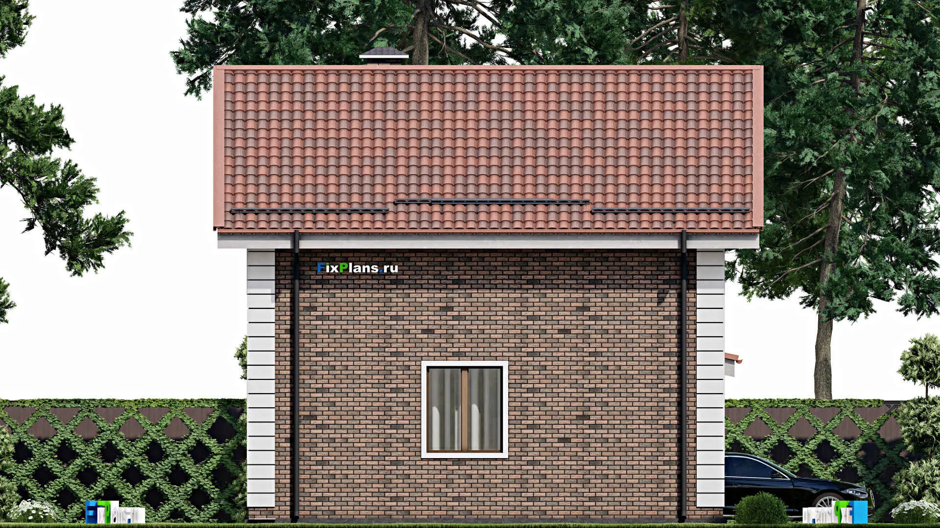 F-12374 - Проект дома с мансардой 9 на 9, площадью 120 м² с 3 спальнями