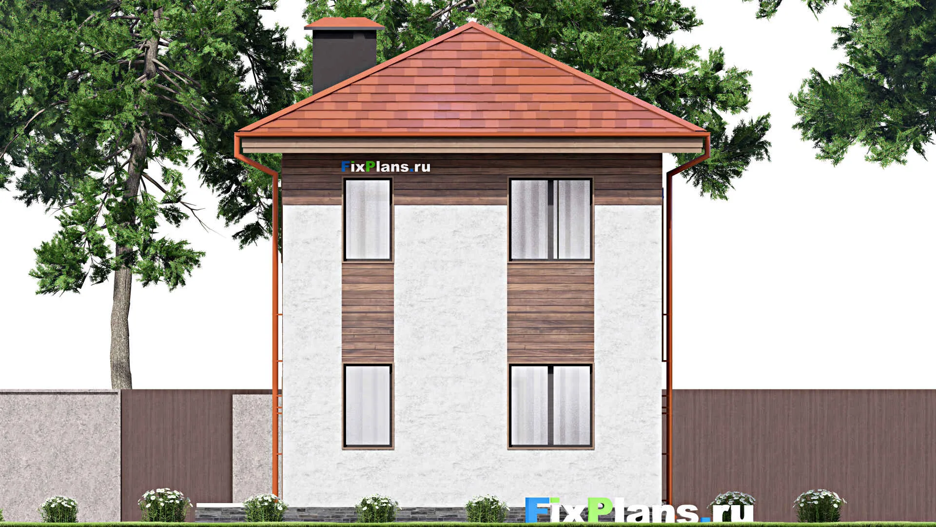 F-14084 - Планы двухэтажного дома 8 на 11, площадью 110 м² с 3 спальнями