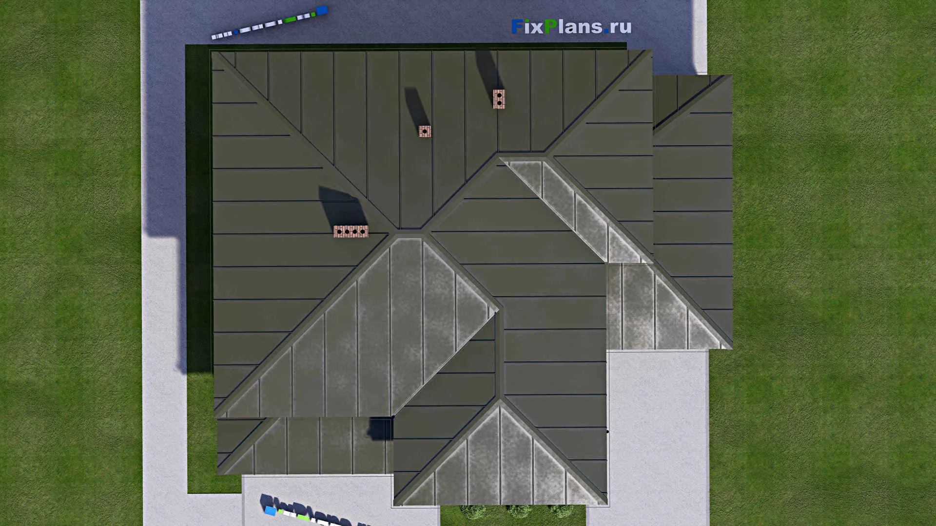 F-15875 - Проект двухэтажного дома 14 на 16, площадью 260 м² с террасой, балконом и 4 спальнями