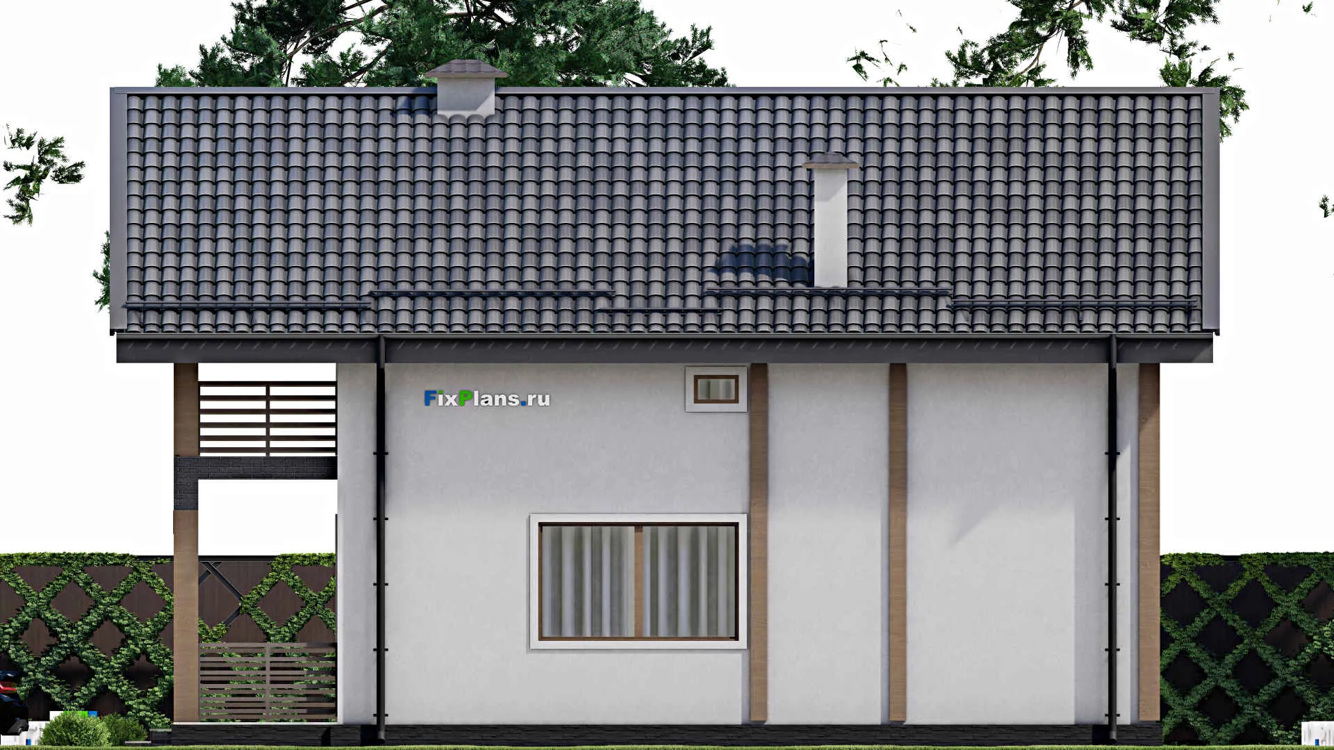 F-9143 - Проект дома с мансардой 9 на 12, площадью 160 м² с террасой, балконом и 5 спальнями