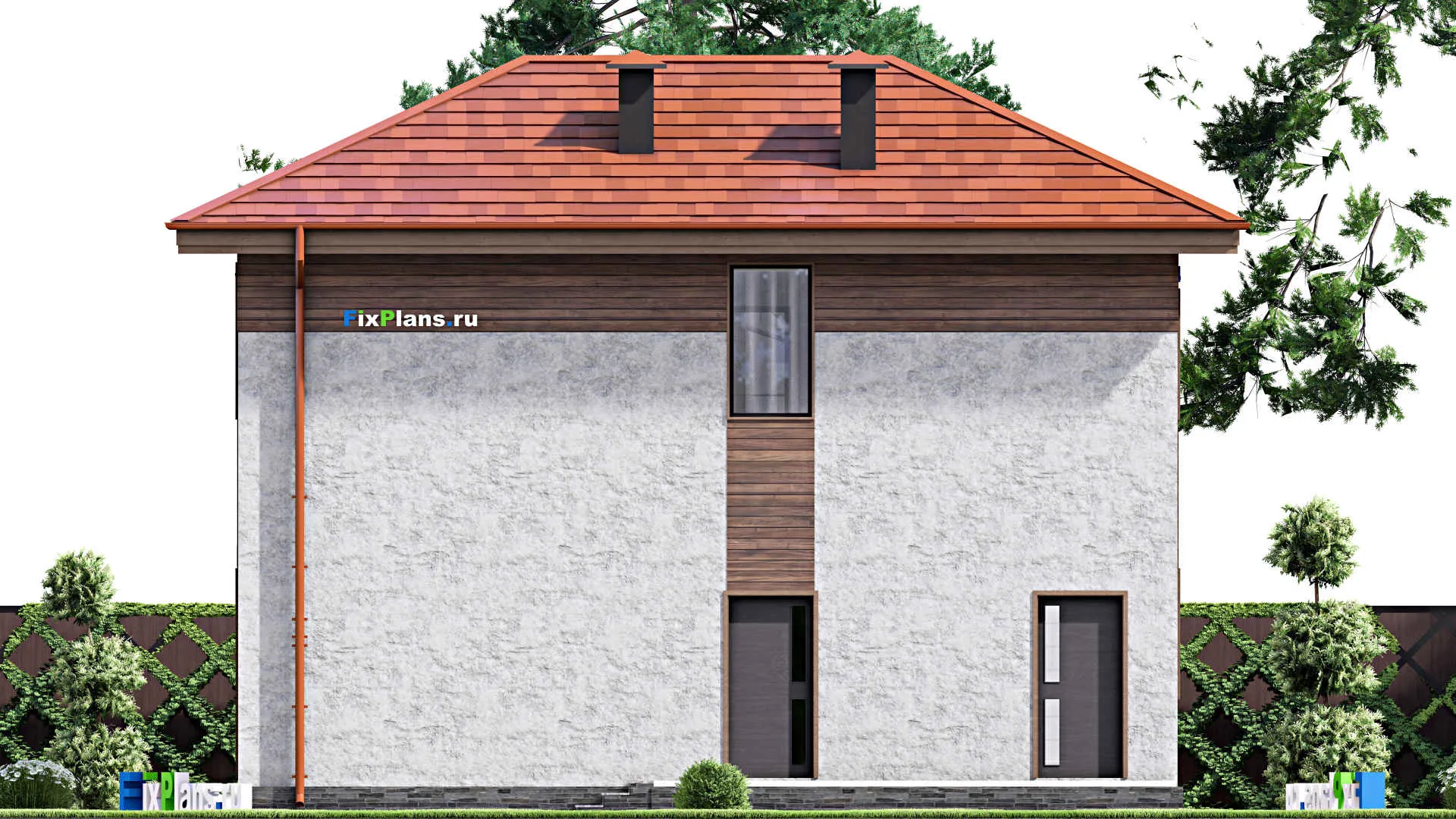 F-14084 - Планы двухэтажного дома 8 на 11, площадью 110 м² с 3 спальнями