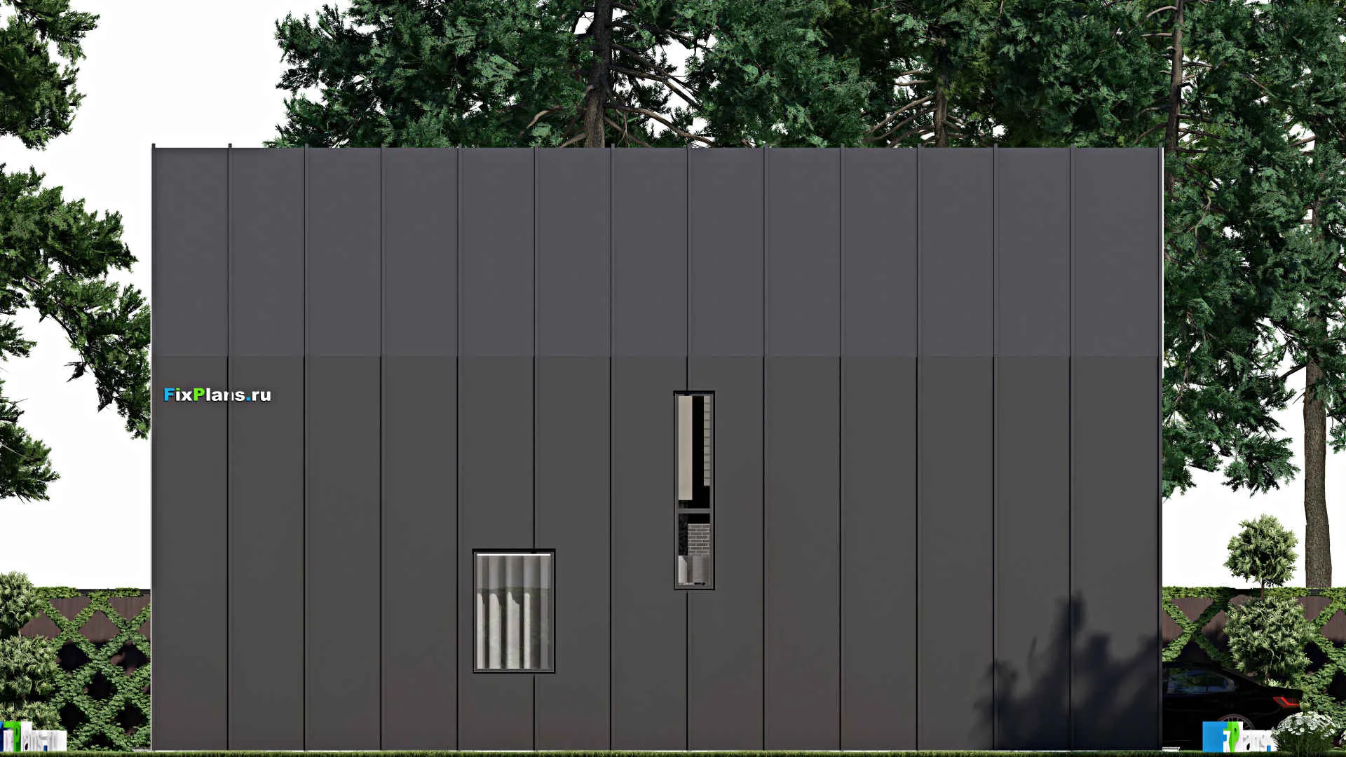 F-6677 - Планы дома с мансардой 9 на 15, площадью 160 м² с террасой, балконом, вторым светом и 1 спальнями