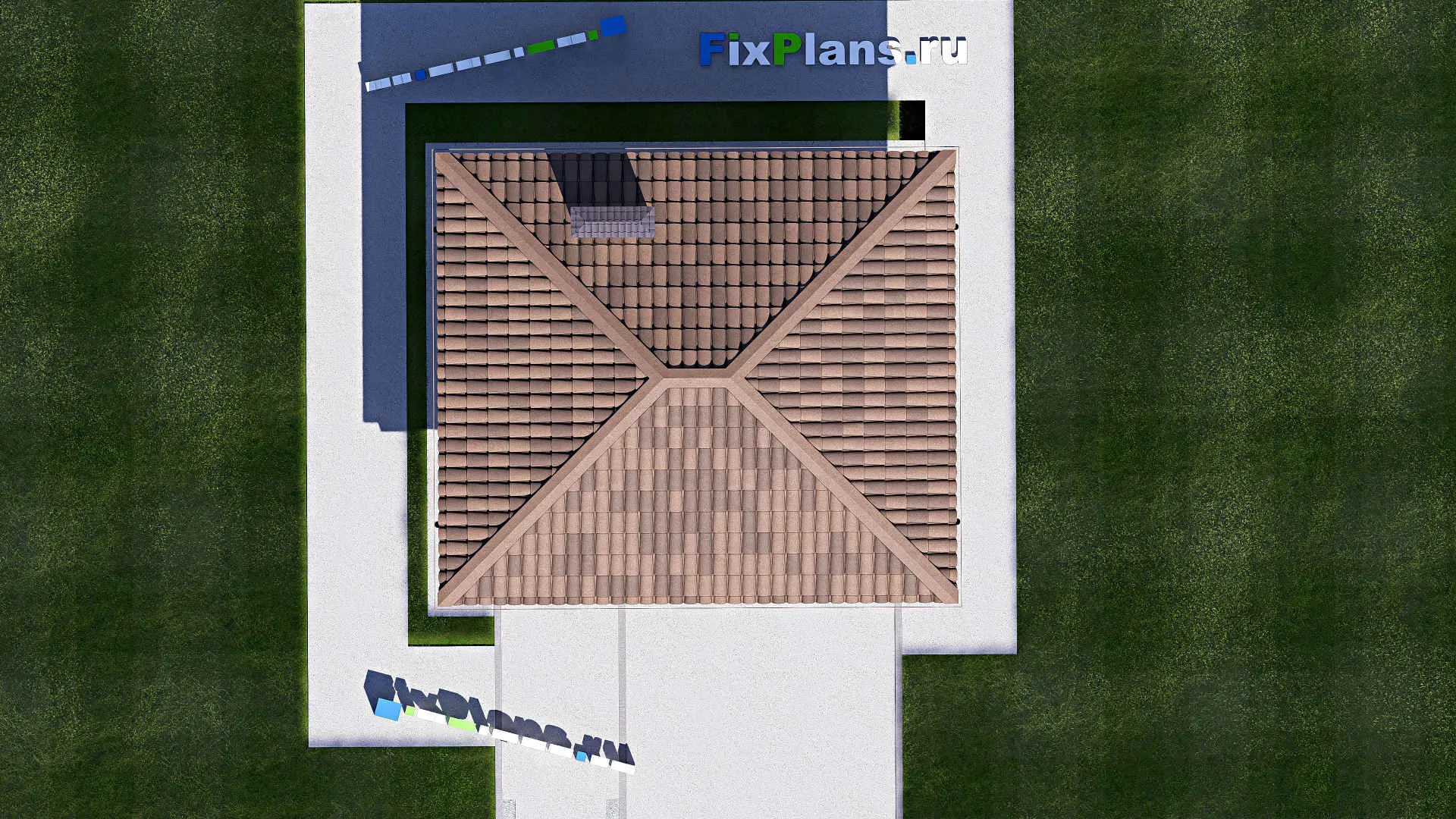 F-17405 - Проект гаража из газобетона 6 на 7, площадью 30 м² 