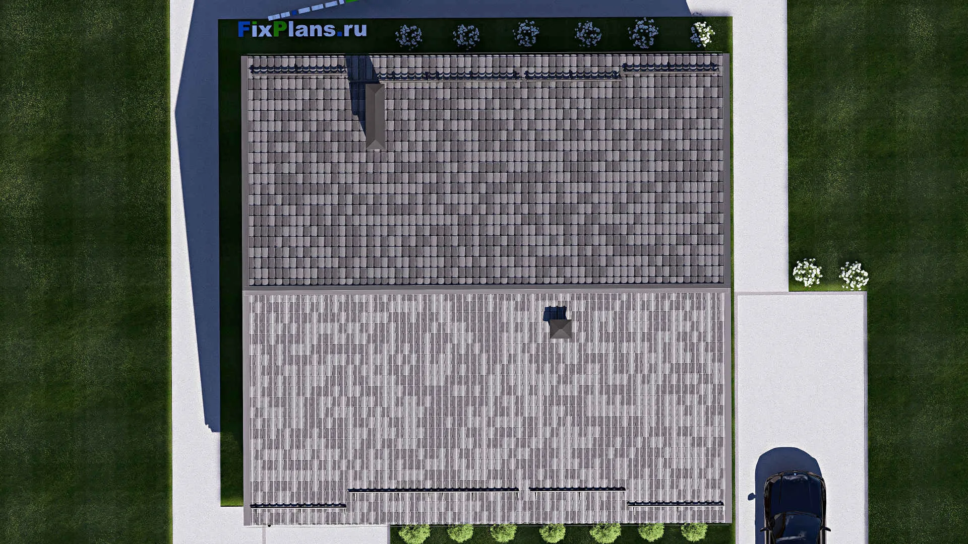 F-17720 - Проект одноэтажного дома 14 на 15, площадью 150 м² с террасой и 3 спальнями