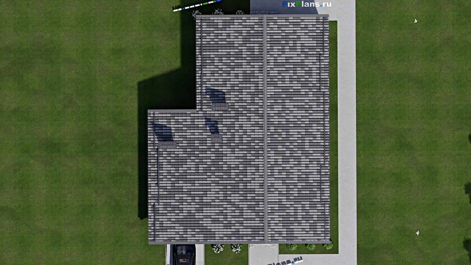 F-10358 - Проект одноэтажного дома 14 на 18, площадью 170 м² с террасой, гаражом на 1 машину и 3 спальнями