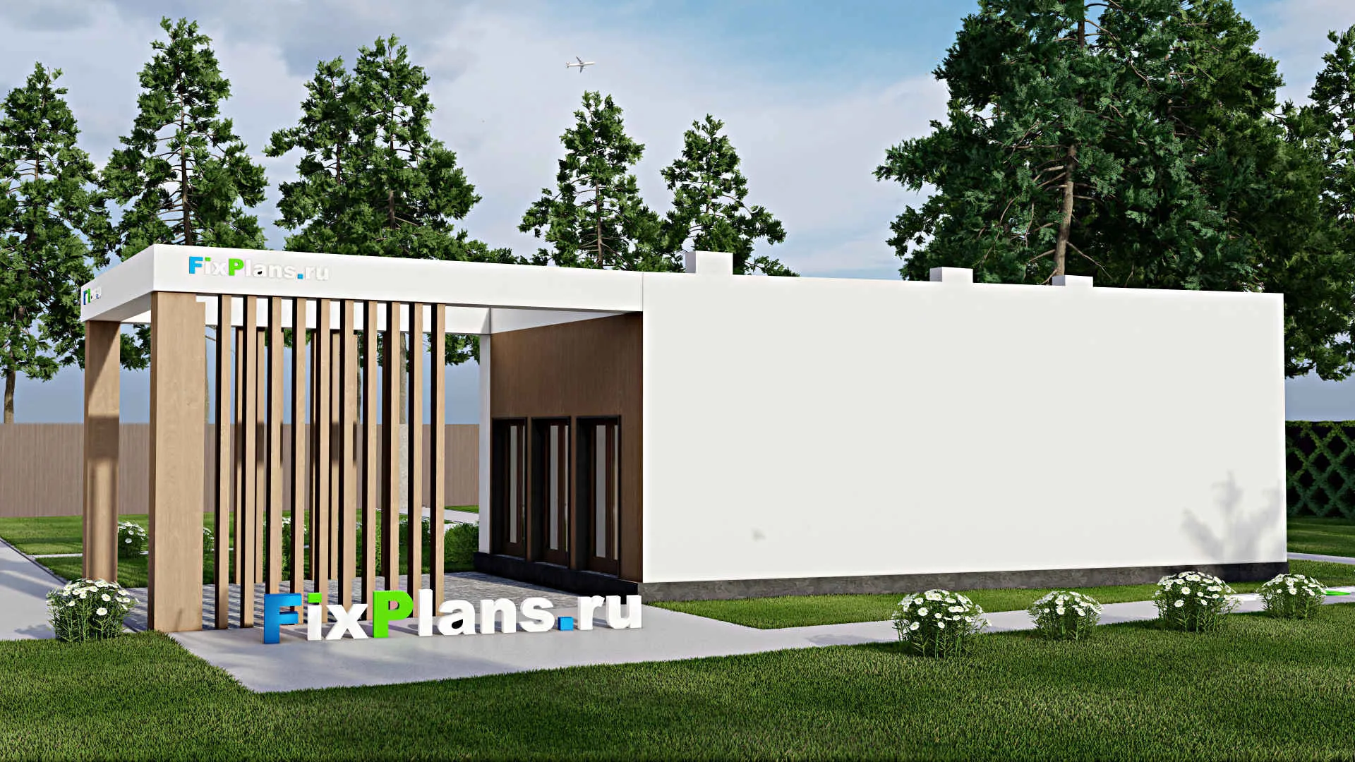 F-10538 - Проект бани 9 на 17, площадью 80 м² с спальней