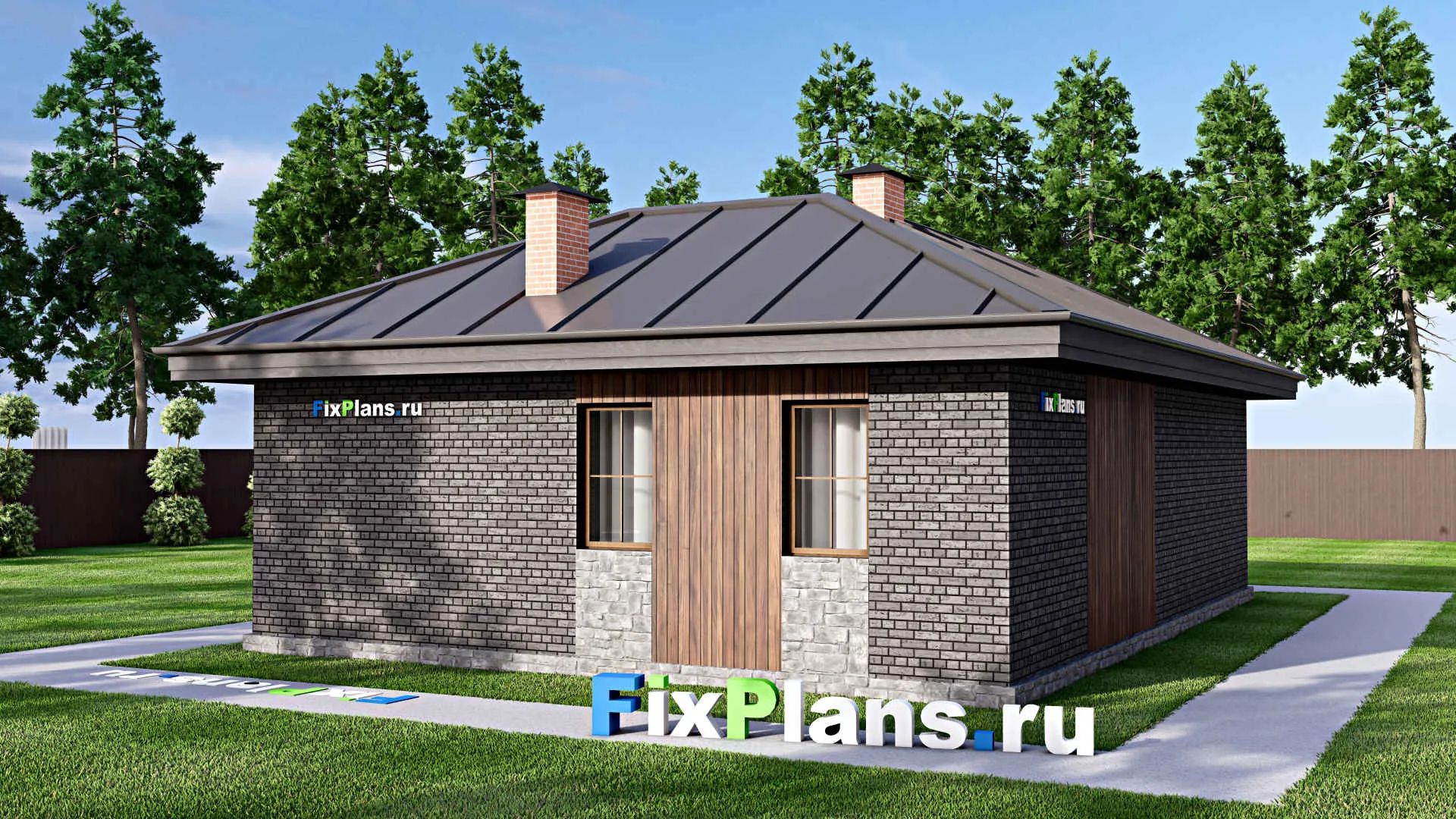 F-14885 - Проект бани 9 на 12, площадью 70 м² с терассой и санузлом