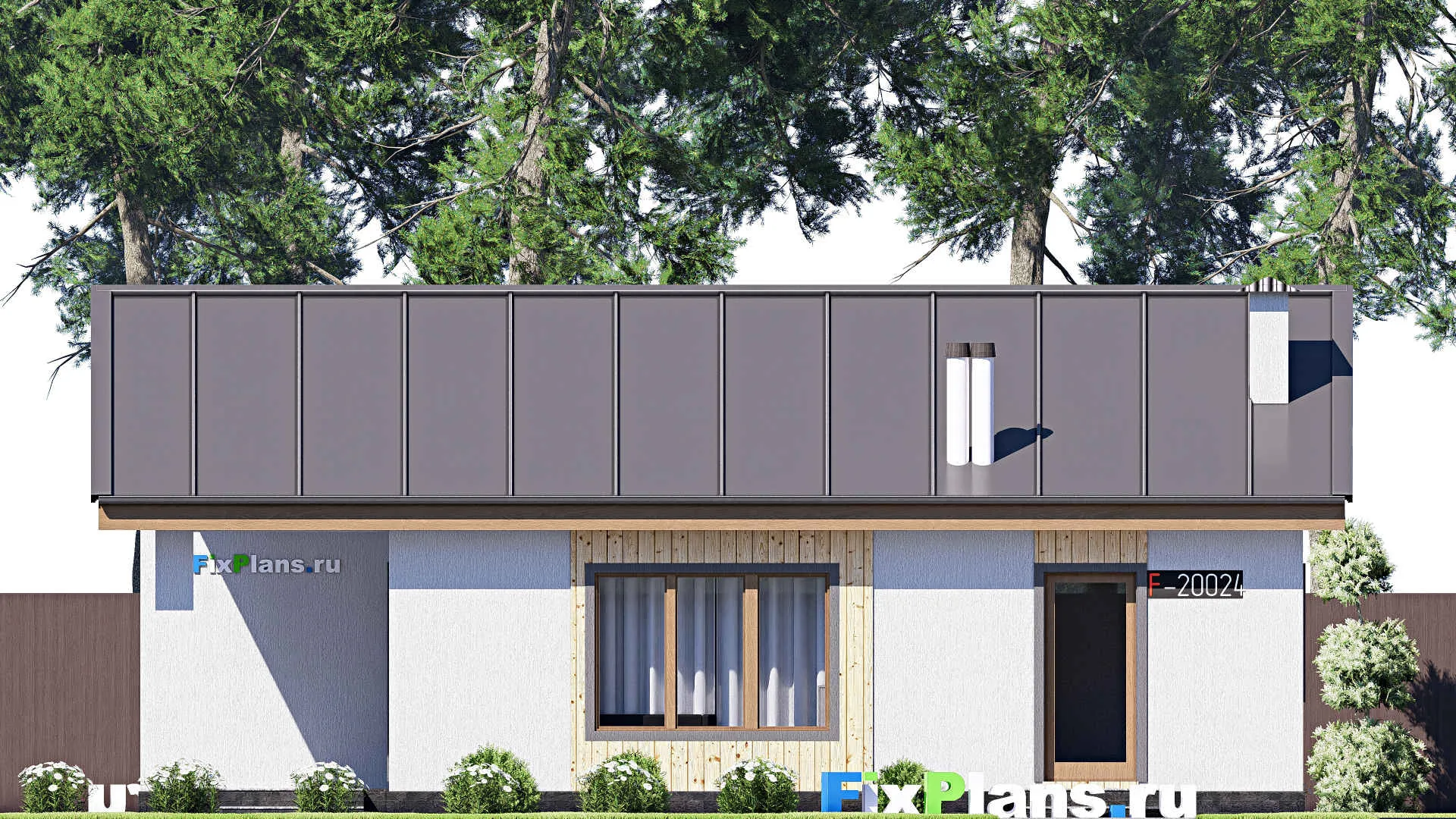 F-20024 - Проект одноэтажного дома 10 на 13, площадью 80 м² с 3 спальнями