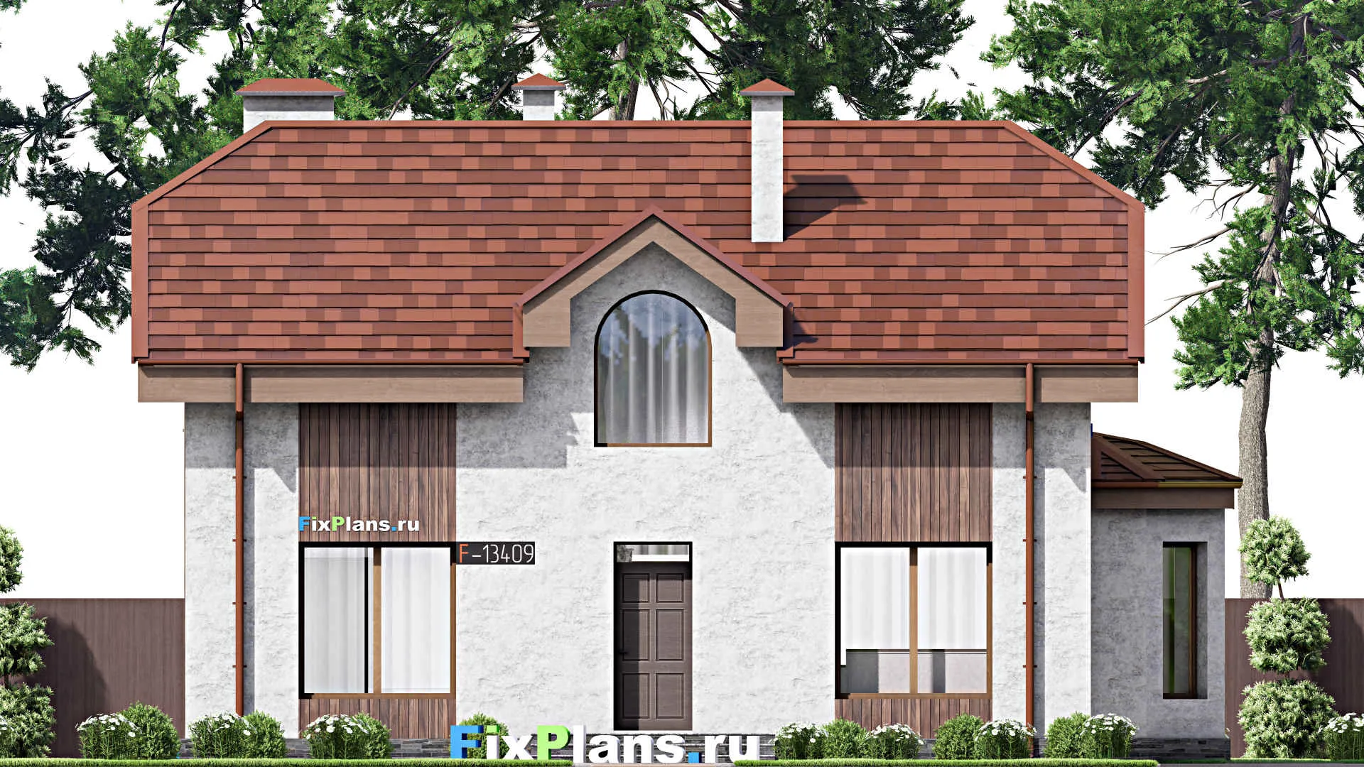 F-13409 - Проект дома с мансардой 11 на 14, площадью 150 м² с 5 спальнями