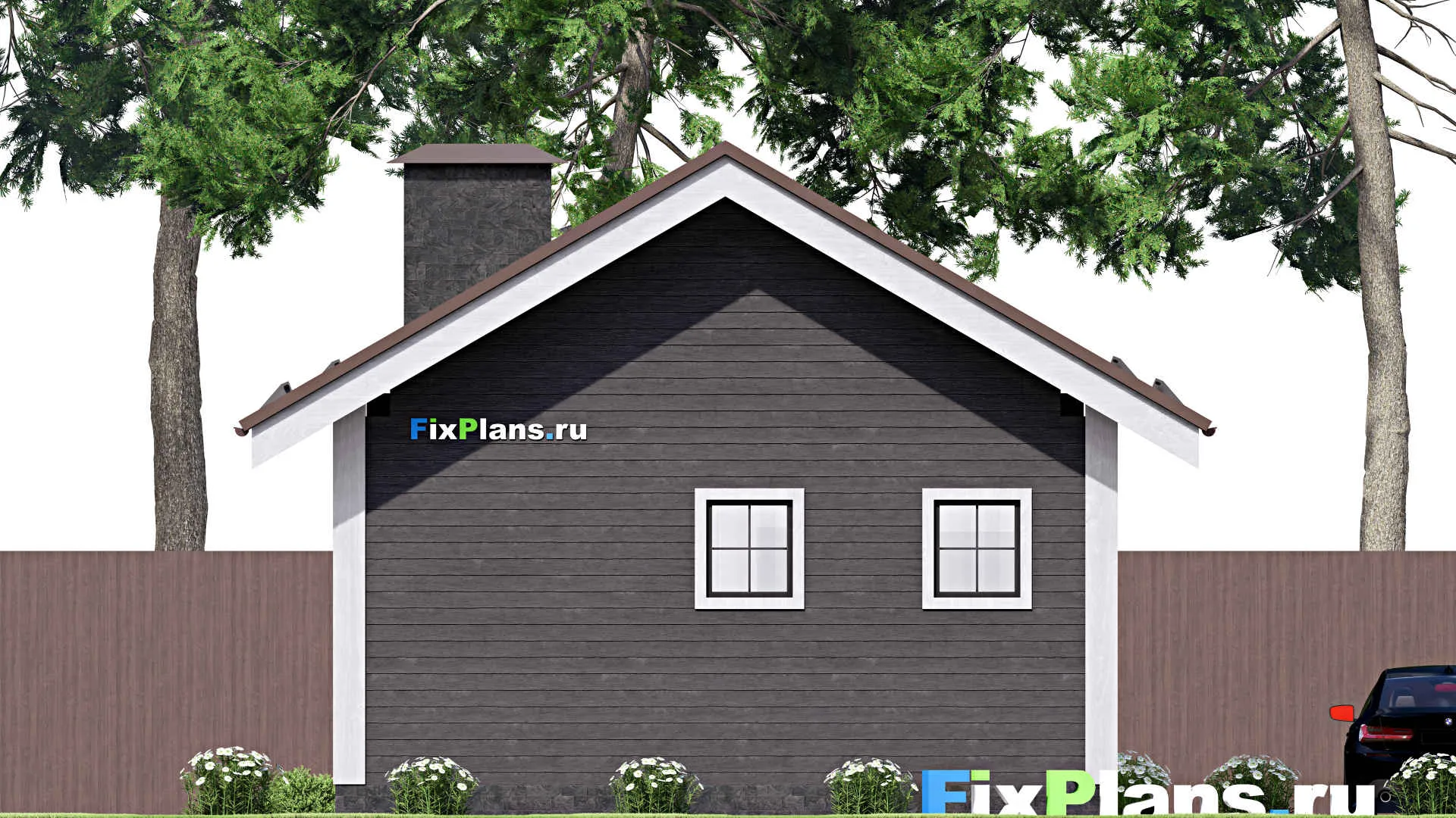 F-15479 - Проект бани 7 на 9, площадью 40 м² с комнатой отдыха и санузлом