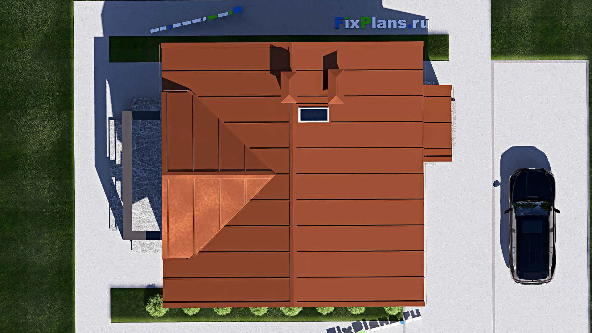 F-19502 - Планы дома с мансардой 10 на 14, площадью 160 м² с террасой, балконом и 4 спальнями