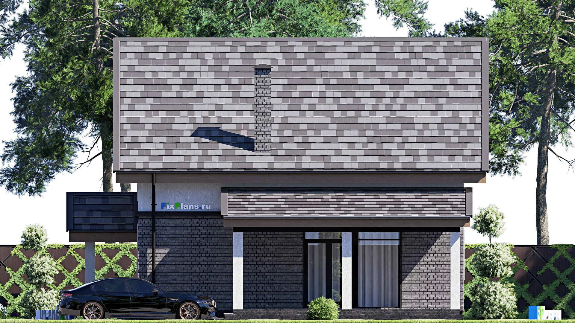 F-17729 - Проект дома с мансардой 12 на 13, площадью 180 м² с террасой и 4 спальнями