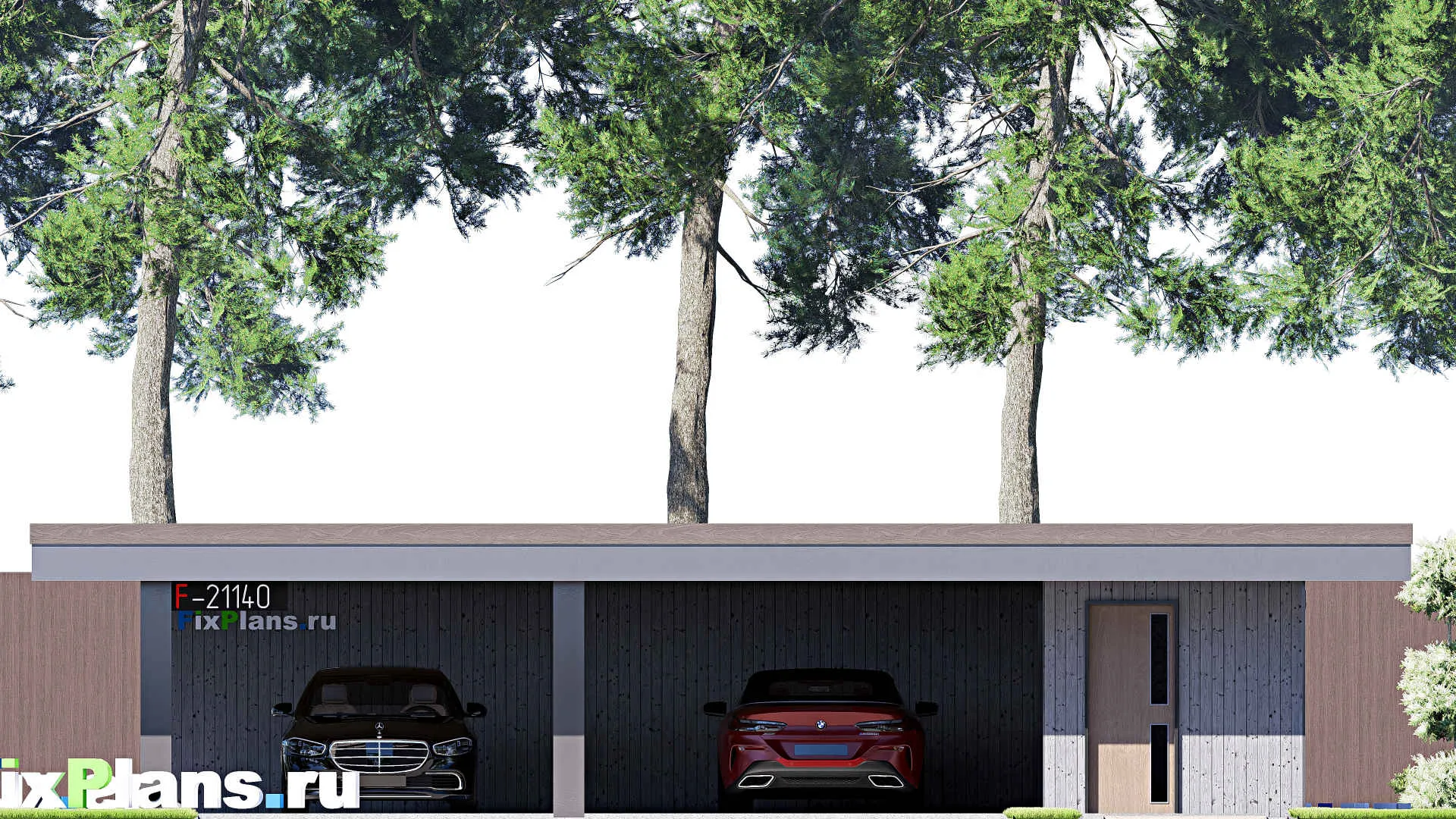 F-21140 - Проект гаража 7 на 12, площадью 70 м² на 2 машиноместа