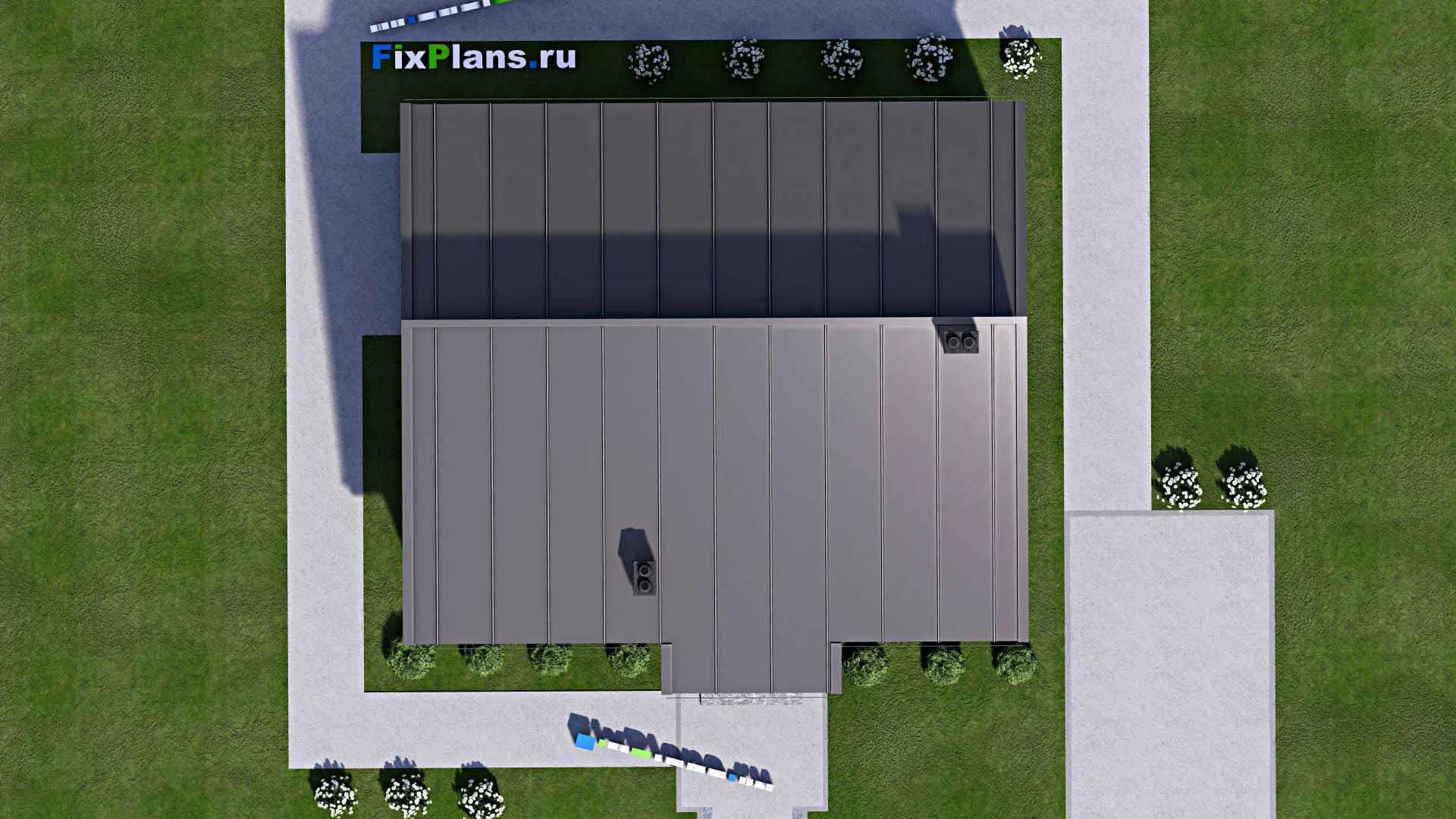 F-15128 - Проект бани 11 на 12, площадью 90 м² с терассой, санузлом и спальней