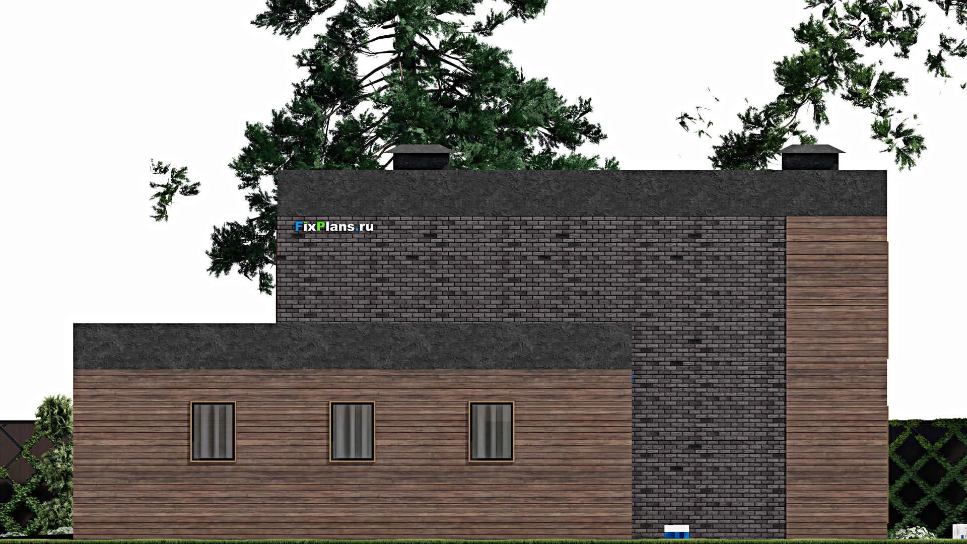 F-8108 - Проект двухэтажного дома 15 на 16, площадью 190 м² с гаражом на 2 машины и 4 спальнями