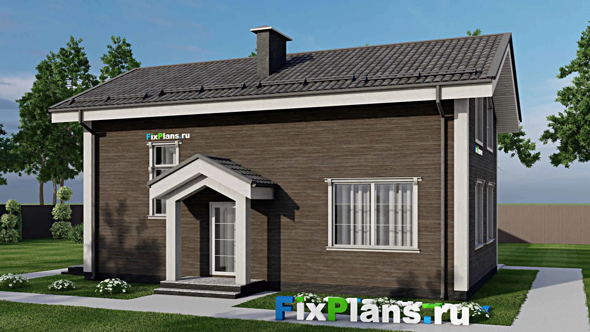 F-6821 - Проект дома с мансардой 13 на 14, площадью 180 м² с 4 спальнями