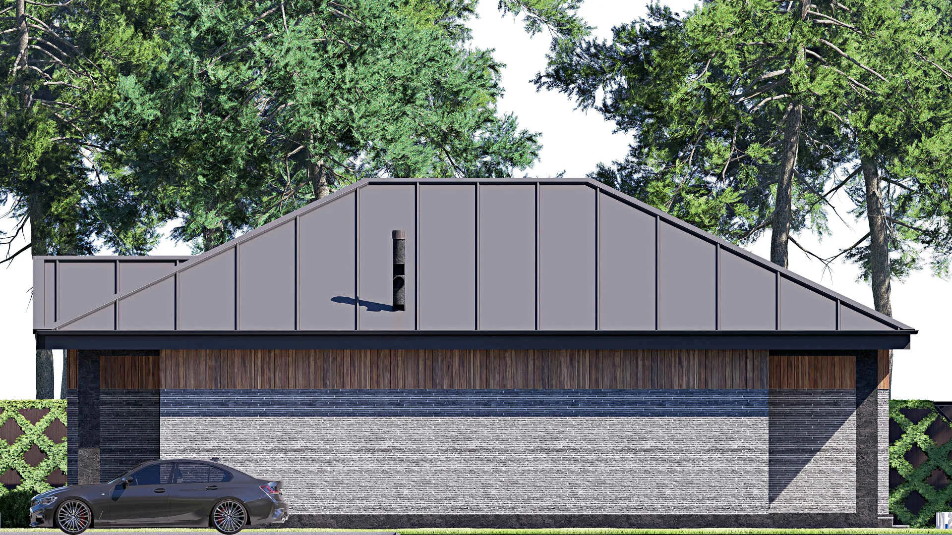 F-19727 - План одноэтажного дома 13 на 16, площадью 140 м² с террасой и 3 спальнями