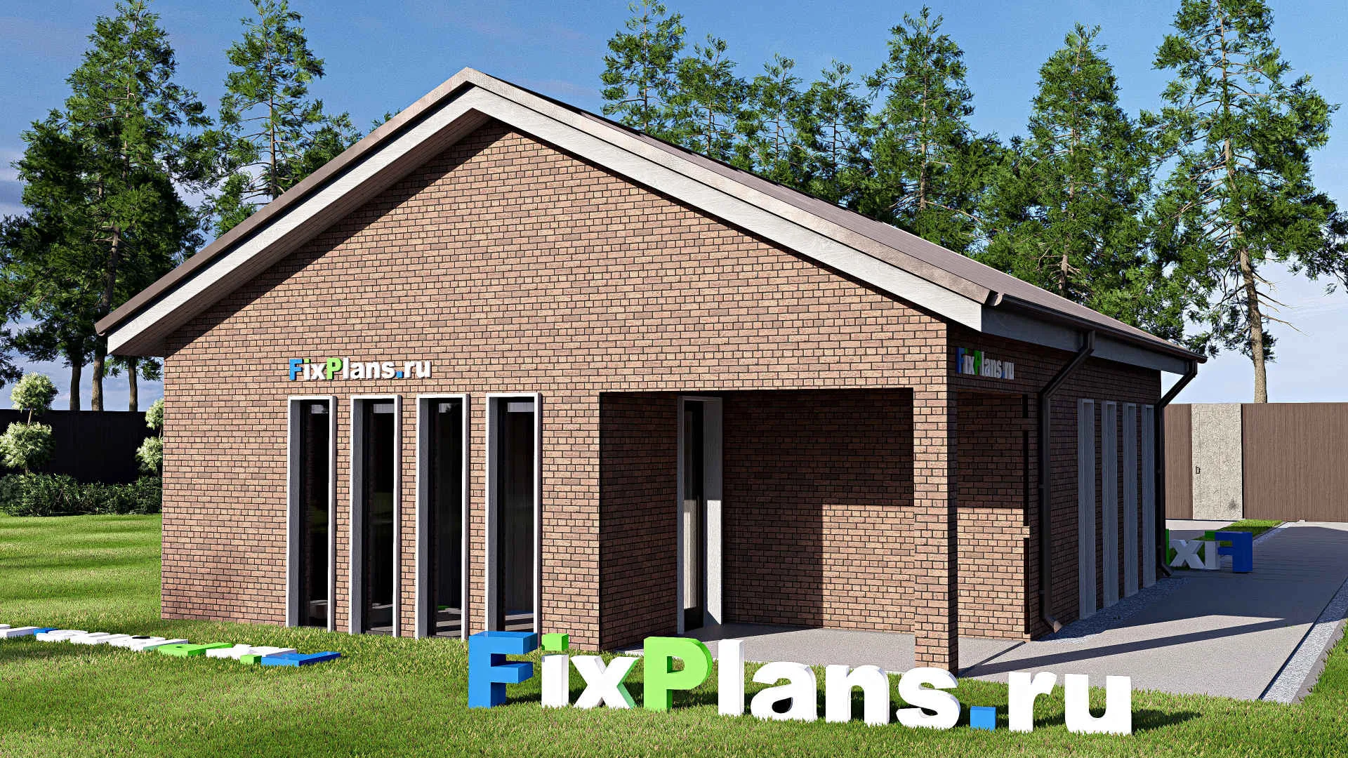 F-21095 - Проект гаража 8 на 9, площадью 60 м² на 2 машиноместа