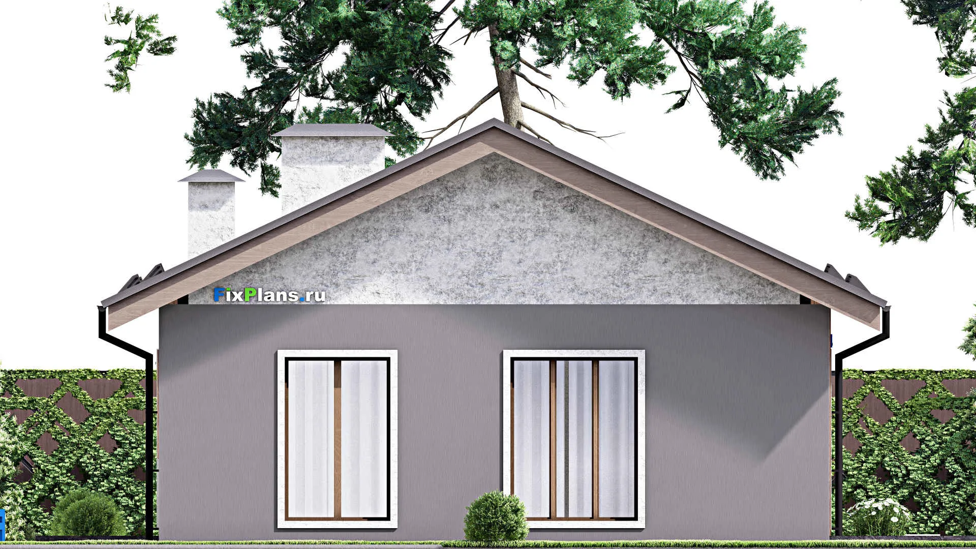 F-13031 - План одноэтажного дома 14 на 15, площадью 130 м² с террасой и 3 спальнями