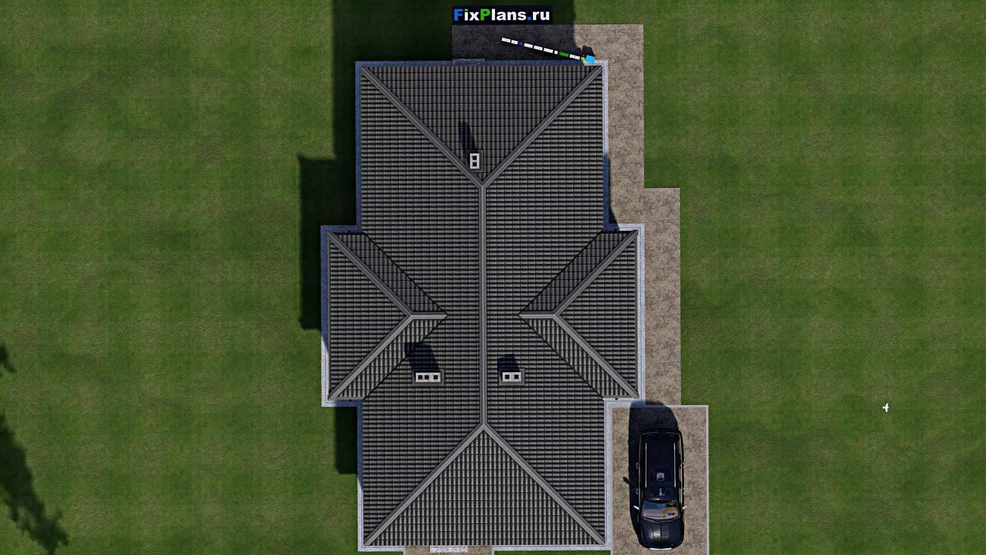 F-1700 - Проект одноэтажного дома 12 на 17, площадью 150 м² с террасой и 3 спальнями