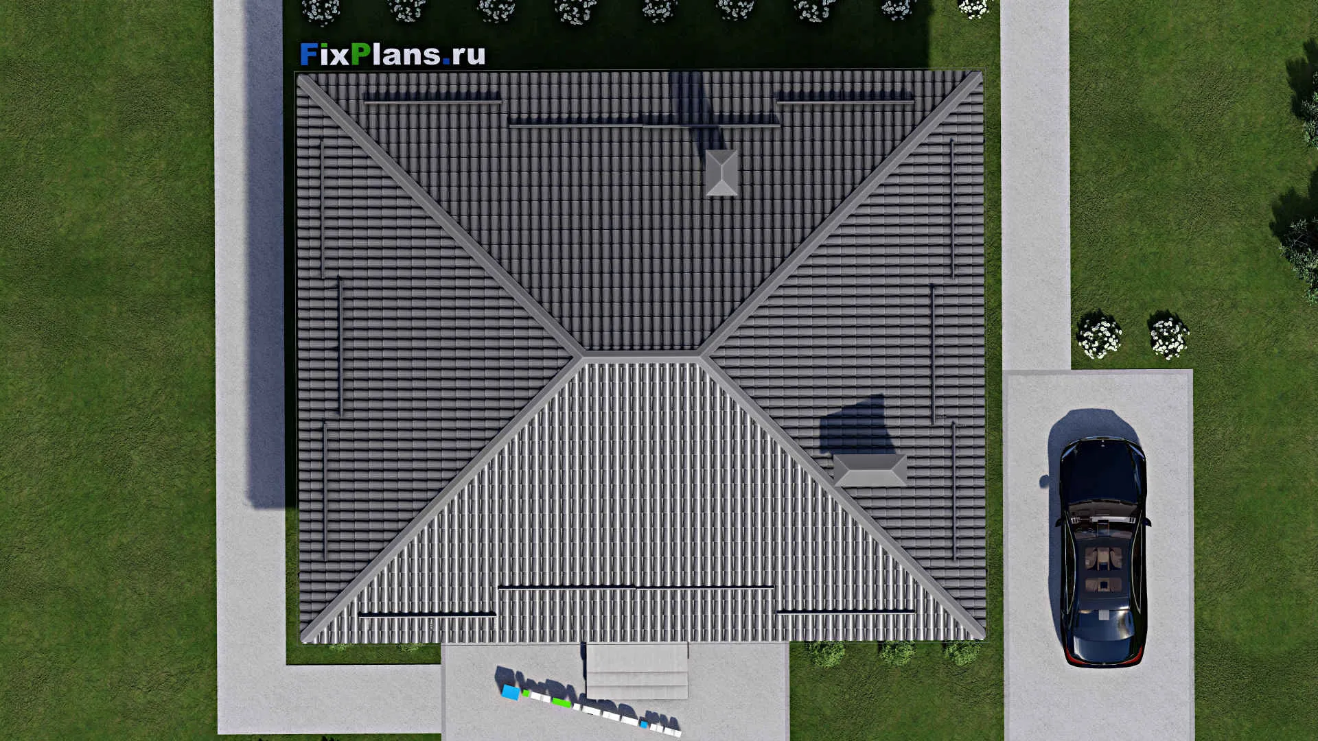F-4040 - Проект одноэтажного дома 11 на 14, площадью 120 м² с 2 спальнями