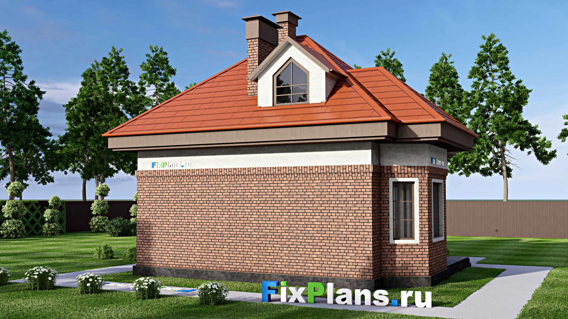 F-15362 - Проект дома с мансардой 9 на 10, площадью 90 м² с 1 спальнями